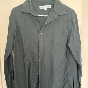Old Navy Men's Casual Dark Green Button Down Shirt